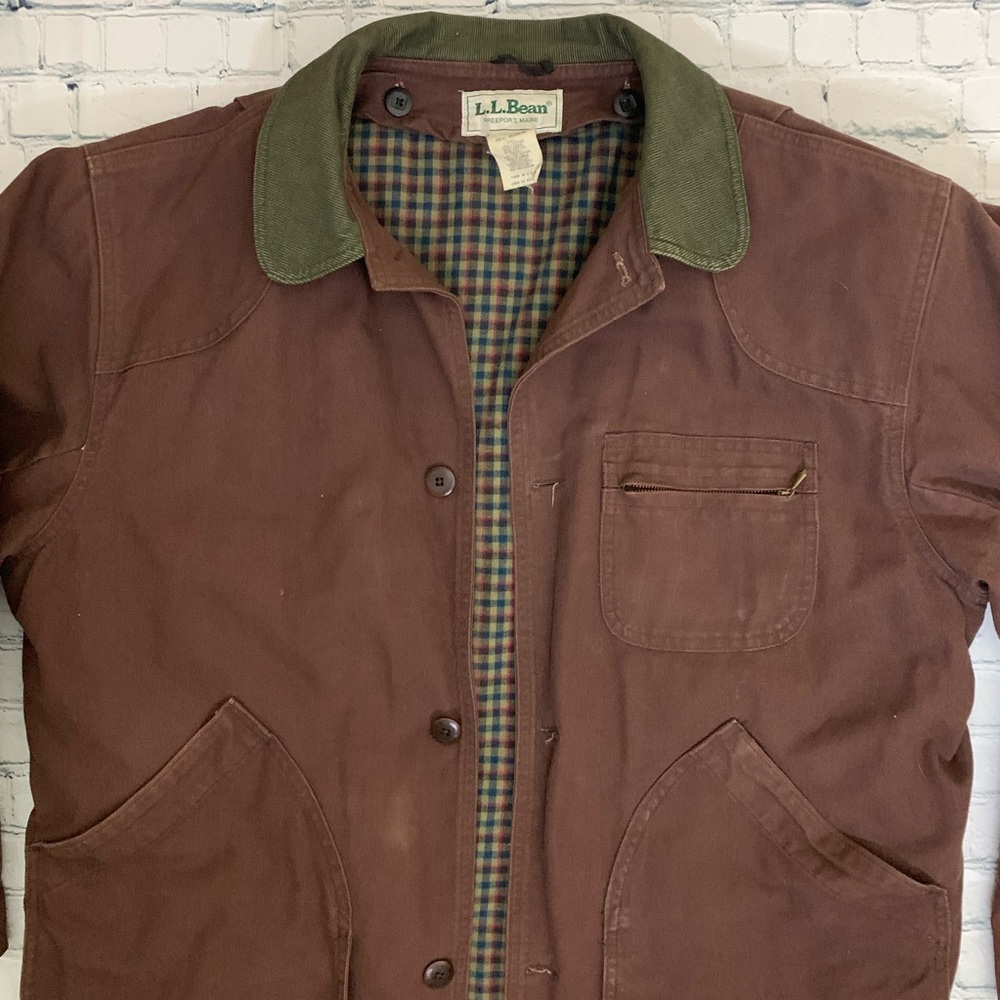 Vintage LL Bean Flannel Lined Primaloft Barn Coat